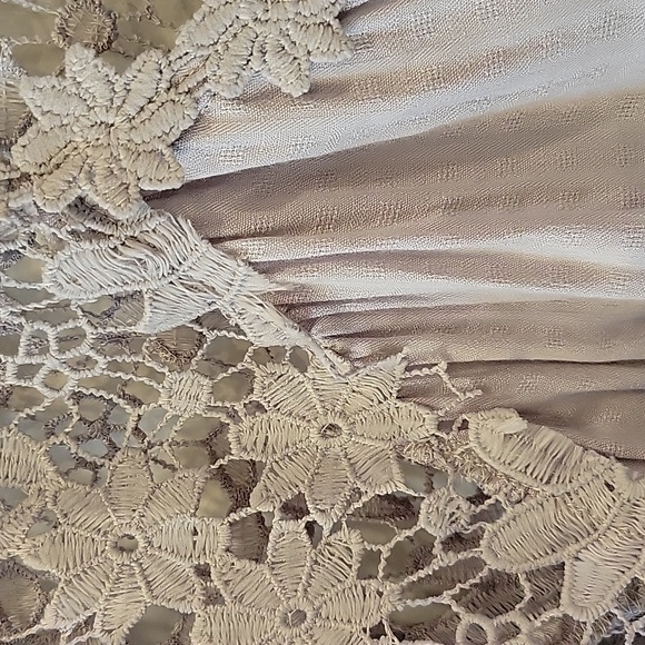 NWT Boho Grey Lace Button Front Blouse Vintage - Picture 3 of 8